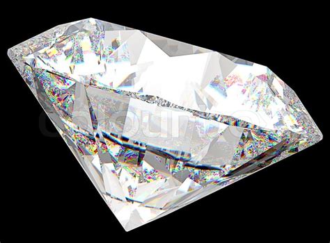 Side view of round diamond with isolated | Stock Photo | Colourbox