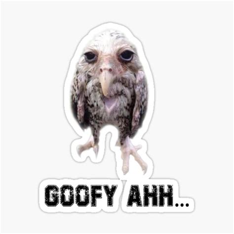 "Goofy Ahh Funny Meme with Goofy Ahh Bird" Sticker for Sale by PublicVibe | Redbubble