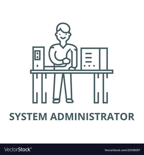 System administrator line icon linear Royalty Free Vector