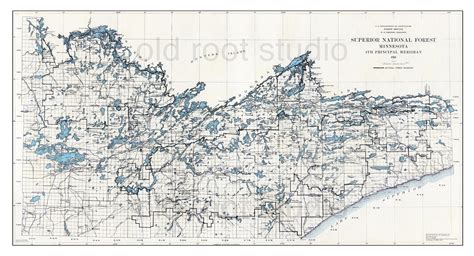 Hand Painted Map of the Superior National Forest, 1924 / Vintage ...