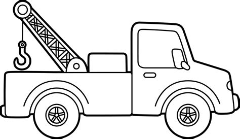 Tow Truck Coloring Page Isolated for Kids 5162687 Vector Art at Vecteezy