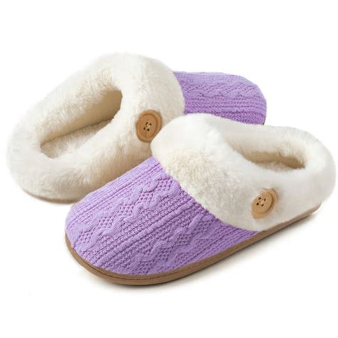 ULTRAIDEAS Women's Comfy Fleece Lined Slippers with Memory Foam, Indoor Outdoor Use, Machine ...