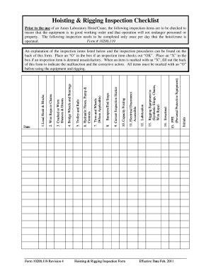 Rigging Inspection Checklist - Fill Online, Printable, Fillable, Blank | pdfFiller