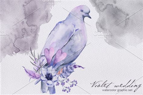 violet wedding | Custom-Designed Graphic Objects ~ Creative Market