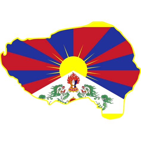 Tibet flag in borders | Free SVG