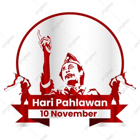 Hari Pahlawan Indonesia Vector Hd PNG Images, Bung Tomo Silhouette ...