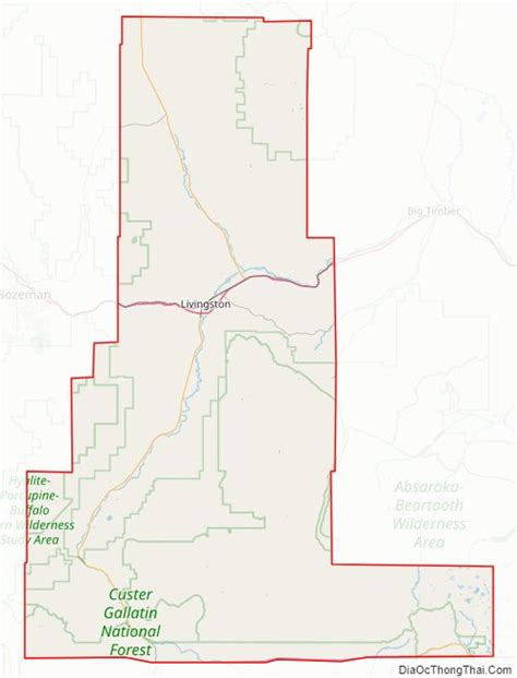 Map of Park County, Montana