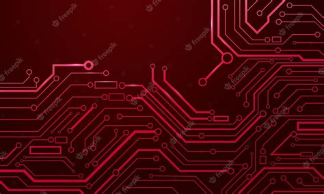 Premium Vector | Red circuit board wallpaper. digital technology background