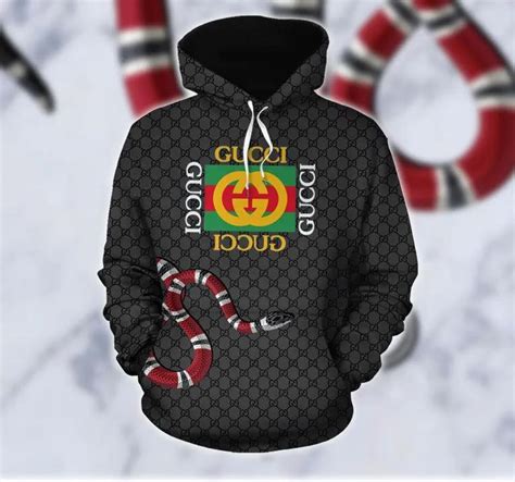 Gucci Black Snake Unisex Hoodie, Gucci Logo Hoodie For Men Women - Luzgear