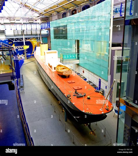 Turbinia steam turbine ship at Newcastle Discovery Museum stern view Stock Photo - Alamy