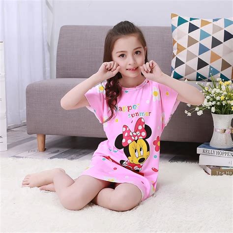 A%A860 Big girls summer short sleeve Nightgown Pajamas kids lovely ...