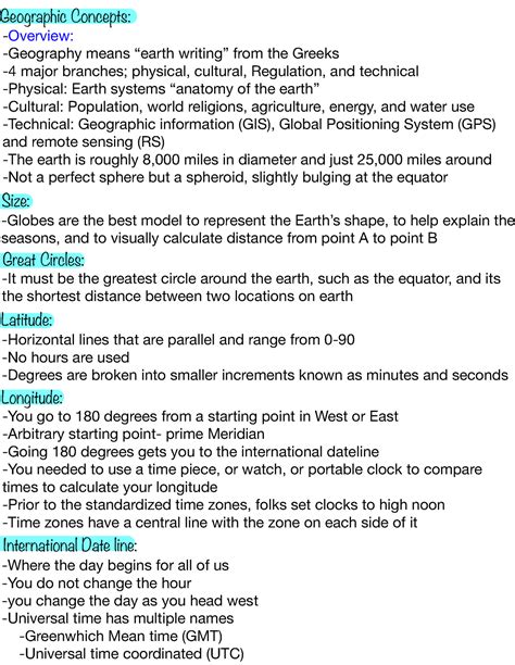 Geography Lecture 1 - Geographic Concepts: Overview: -Geography means “earth writing” from the ...