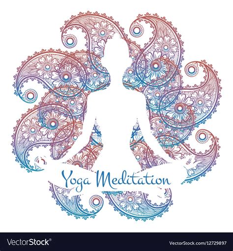 Yoga meditation poster Royalty Free Vector Image