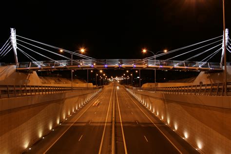 Free Images : light, road, night, highway, overpass, lights, infrastructure, cable stayed bridge ...