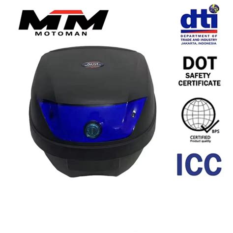 MOTOMAN motorcycle luggage top box 30L with BASE PLATE（Black,Blue) | Shopee Philippines