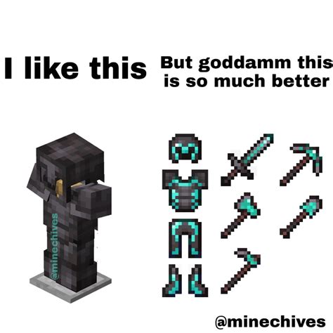 Netherite armour texture packs 10x better : r/MinecraftMemes