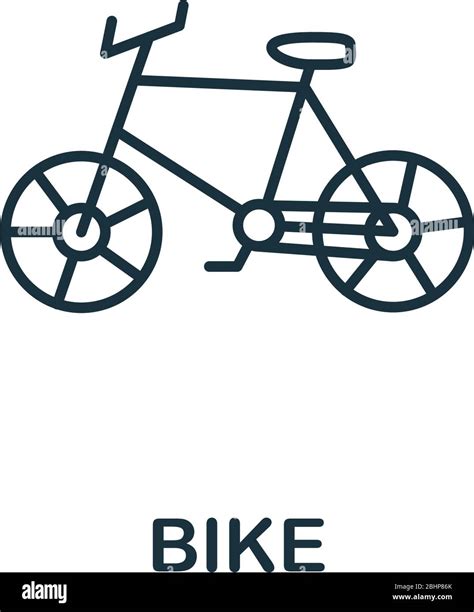 Bike icon. Simple line element Bike symbol for templates, web design and infographics Stock ...