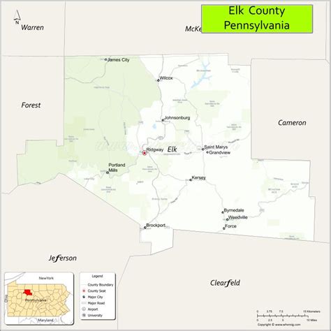 Map of Elk County, Pennsylvania - Where is Located, Cities, Population, Highways & Facts