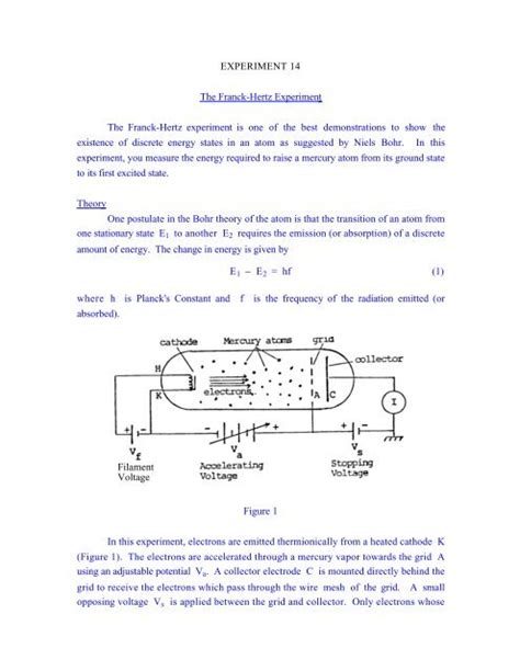 EXPERIMENT 14 The Franck-Hertz Experiment The Franck-Hertz ...