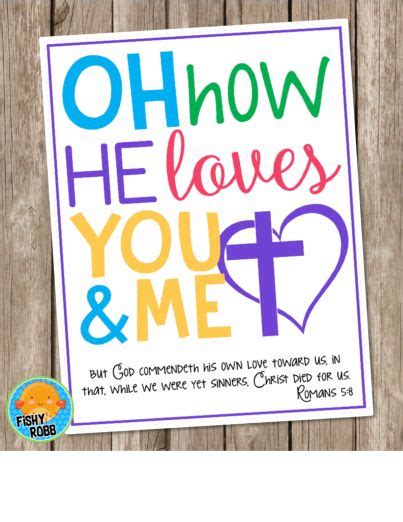 FREE Christian poster for classroom or Sunday school - Oh how He loves ...