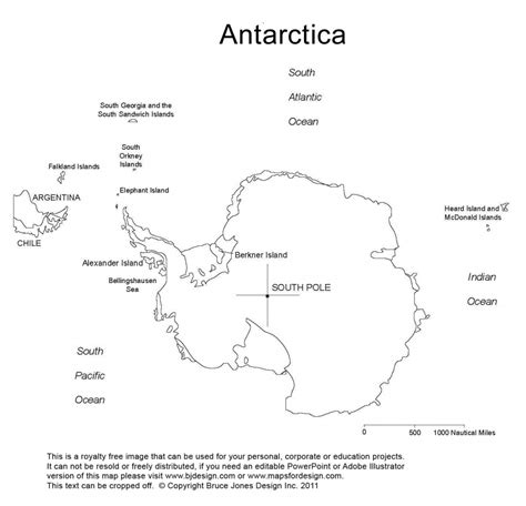 Printable Map Of Antarctica Unique Outline Continent Reference Free - Antarctica Outline Map ...