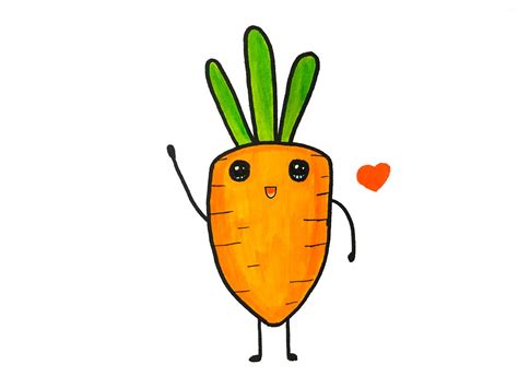 How To Draw Cute Carrot Easy For Beginners | Hình minh họa, Cà rốt