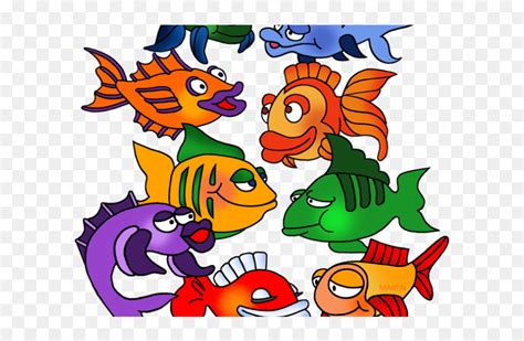 School Of Fish Cartoon, HD Png Download - vhv