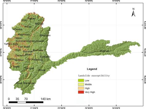 Landslide susceptibility map of Badakhshan Province, Afghanistan ...