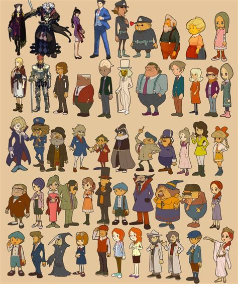 Afbeeldingsresultaat voor professor layton all characters | Professor layton, Character design ...