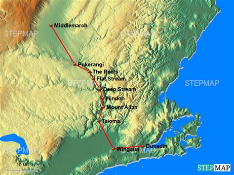 StepMap - Taieri Gorge Railway - Landkarte für Australien