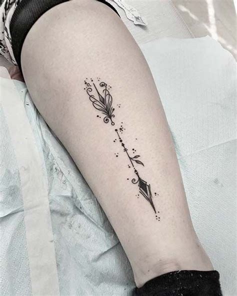 Stylish Arrow Tattoo Design for Leg Delicate Tattoo, Subtle Tattoos ...