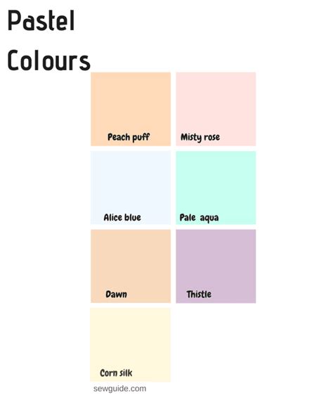 Color names in fashion design : An easy reference guide for 100+ colours - Sew Guide