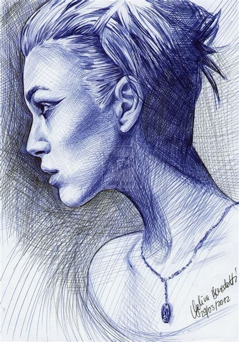 Brilliant And Bright Ballpoint Pen Art - Bored Art | Art drawings, Sketches, Portrait drawing