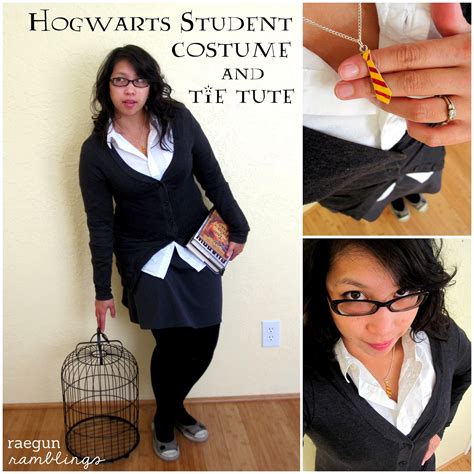 Handmade Halloween: Gryffindor Tie Necklace Tutorial and Hogwarts Student Costume - Rae Gun ...