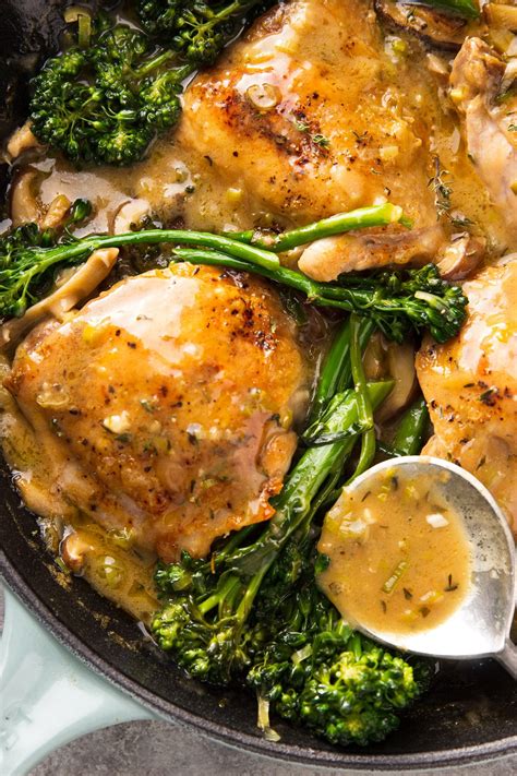 Braised Chicken with Mushrooms and Broccoli | Garden in the Kitchen