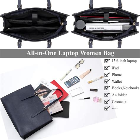 Buy Laptop Bag for Women 15.6 inch Laptop Tote Bag Leather Classy ...