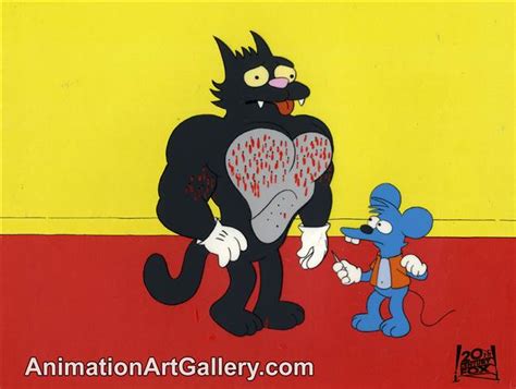 Production Cel of Itchy and Scratchy from Itchy and Scratchy Land