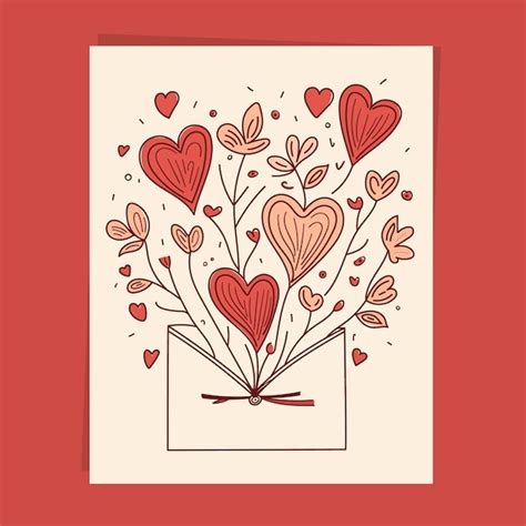 Premium Vector | Hand drawn valentines day greeting card love hearts romance doodle drawings ...