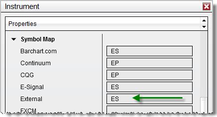 Operations > Instruments > TradeStation Symbol Mapping