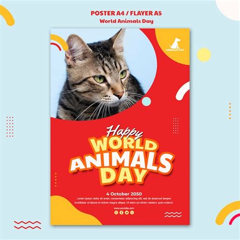 Free PSD | World animals day poster template