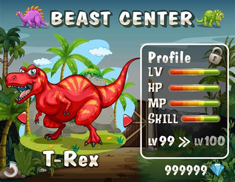 Game template with dinosaur background 519309 Vector Art at Vecteezy