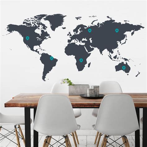 World Map Wall Sticker By SirFace Graphics | notonthehighstreet.com