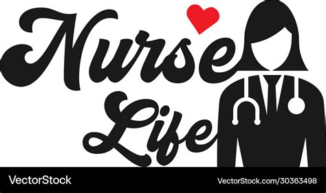 Nurse quote lettering typography life Royalty Free Vector