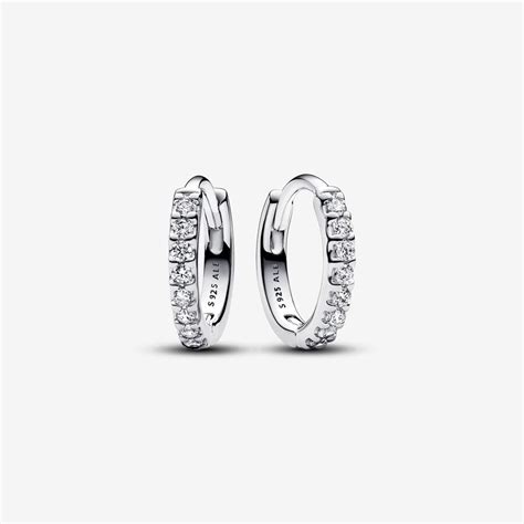 Sparkling Huggie Hoop Earrings | Sterling silver | Pandora US