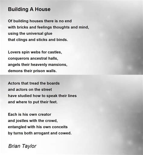 Building A House Poem by Brian Taylor - Poem Hunter