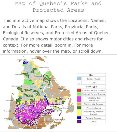 Interactive Map of Quebec's National Parks and Provincial Parks | Canada national parks ...