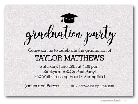 Blank Graduation Party Invitations