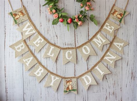 Welcome Baby Banner Baby Shower Banner Burlap Banner | Etsy