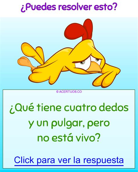 Acertijos mentales. ¿Qué tiene cuatro dedos y un pulgar, pero no está vivo? Acertijos mentales ...