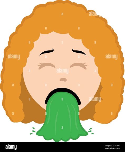 Vector illustration of a cartoon woman head vomiting Stock Vector Image ...